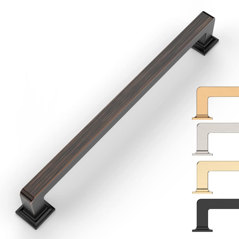 9BUILD 10 Pack 6.25 Inch Oil Rubbed Bronze Cabinet Pulls - Kitchen Cabinet Hardware with Handles for Cabinets and Cupboards