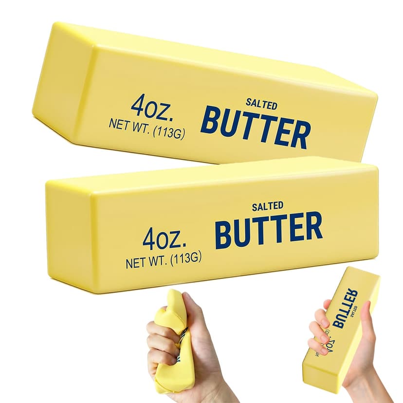 Butter Squishy, Squeeze Toys, Squishy Butter, Realistic Butter Stick Soft Squeeze Toys (Butter-2PCS)