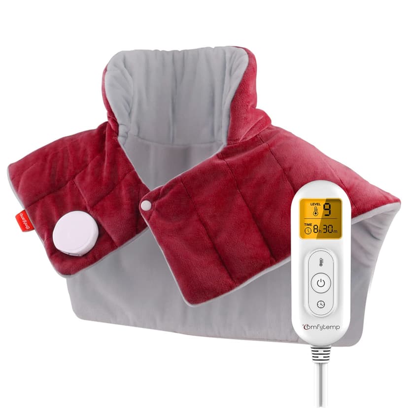Comfytemp Heating Pad for Neck Shoulders Back, 2.6 Ib Weighted Heating Pad | Electric Large Heating Pad, FSA Eligible HSA, Birthday Gifts for Women Men, 9 Heat Setting, 11 Timers, Machine Washable, Re