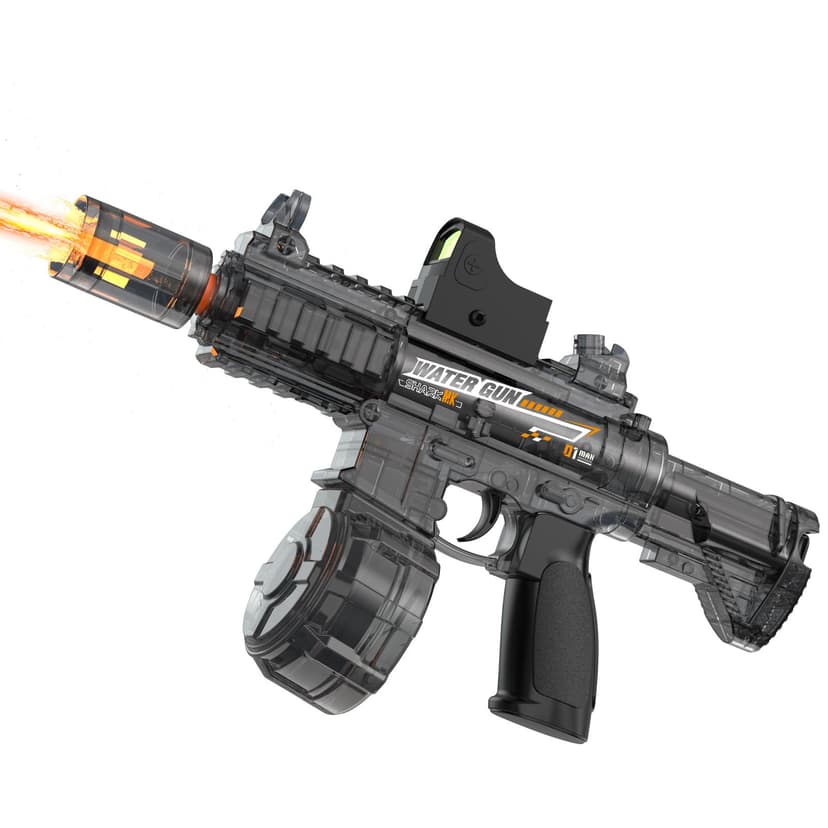 Electric Water Gun for Kids Adults,2026 New Transparent Water Blaster Squirt Guns with Flashing Light,Range up to 28FT, Summer Outdoor Toy for Swimming Pool Beach Party (Grey)