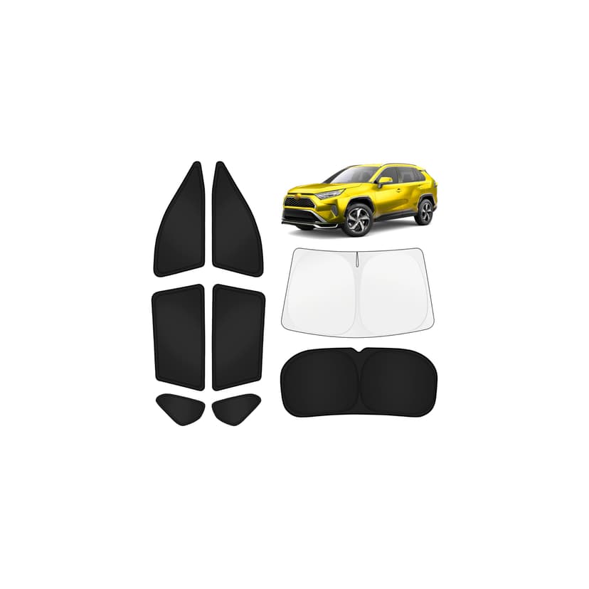 KUST Car Window Shades for Toyota RAV4 2019-2025 Windshield Sun Shade Side Window Cover UV Block Privacy Protection Rav 4 Accessories for Camping Blackout Rear Back Full Set 8PCS