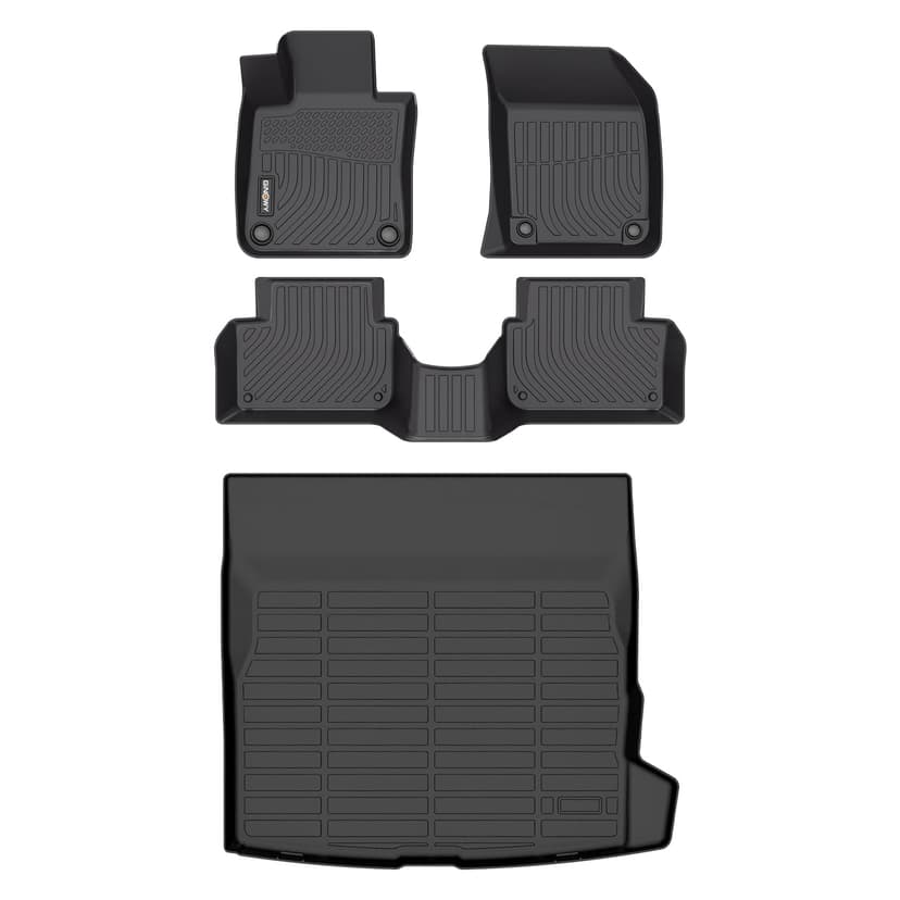 GINOWY-Floor Mats & Cargo Liner for Volvo S60 2019-2025, All Weather Car Mats Cargo Liner TPE Rubber Trunk Mat Trunk Liner for Volvo S60 Accessories