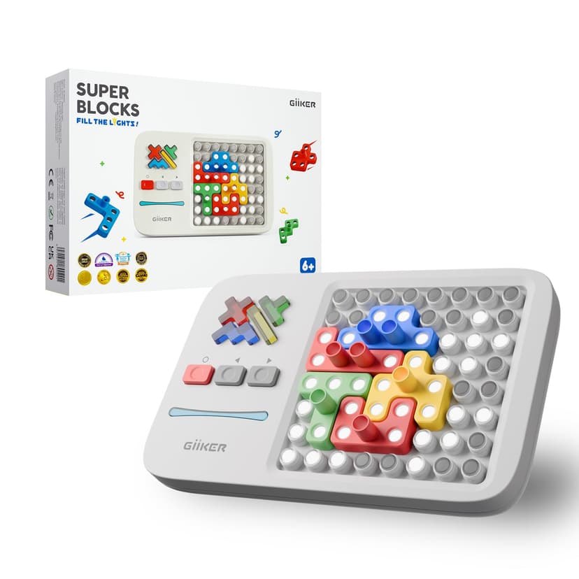 GiiKER Super Blocks Pattern Matching Puzzle, 1000+ Challenges for Kids | STEM brain teaser for kids and teens, portable travel game, birthday gift