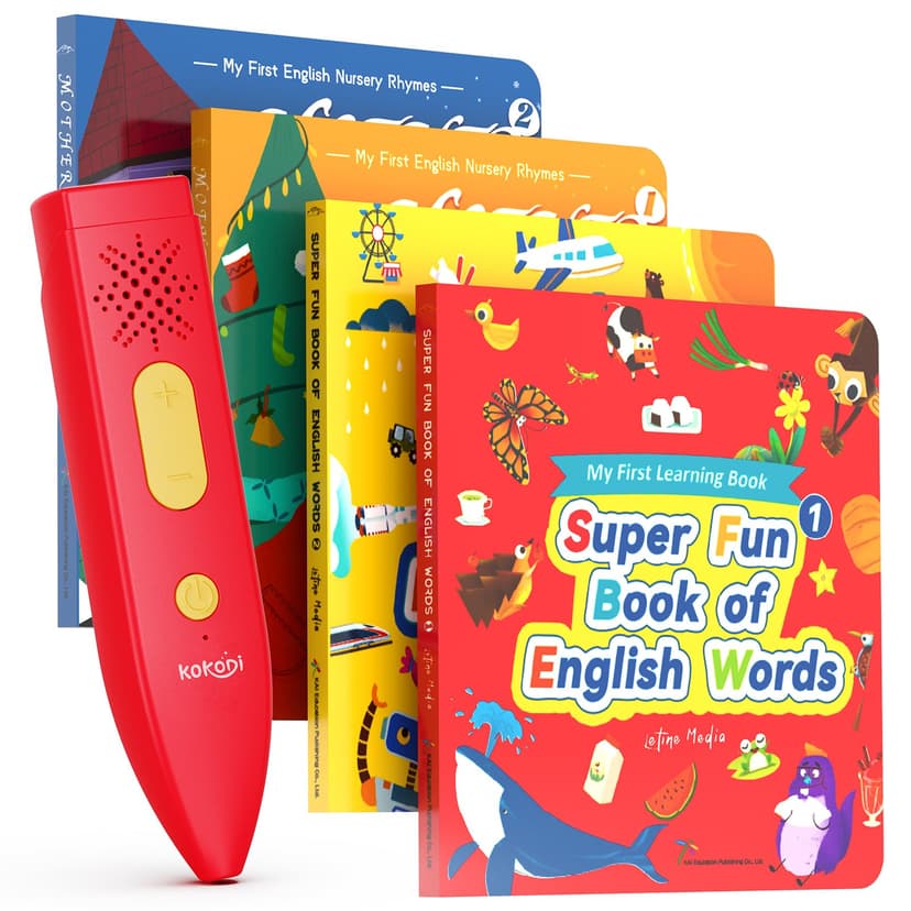 KOKODI Talking Pen Books Sets, Autism Sensory Games, Interactive Audio Sound Books Kids Learning Electronic Toys for Toddlers Kids, Early Educational Gifts Birthday Gifts for Boys Girls Age 2 3 4 5