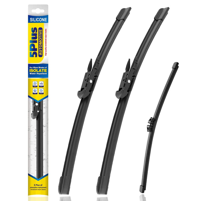 5 PLUS Silicone Windshield Wipers Fits Ford Escape 2013-2019 (3 PACK) | 28"+28"+11",Long-Lasting Silicone Wiper Blades,All-Weather Durability,Streak-Free Wiping,Clear Visibility in Harsh Weather