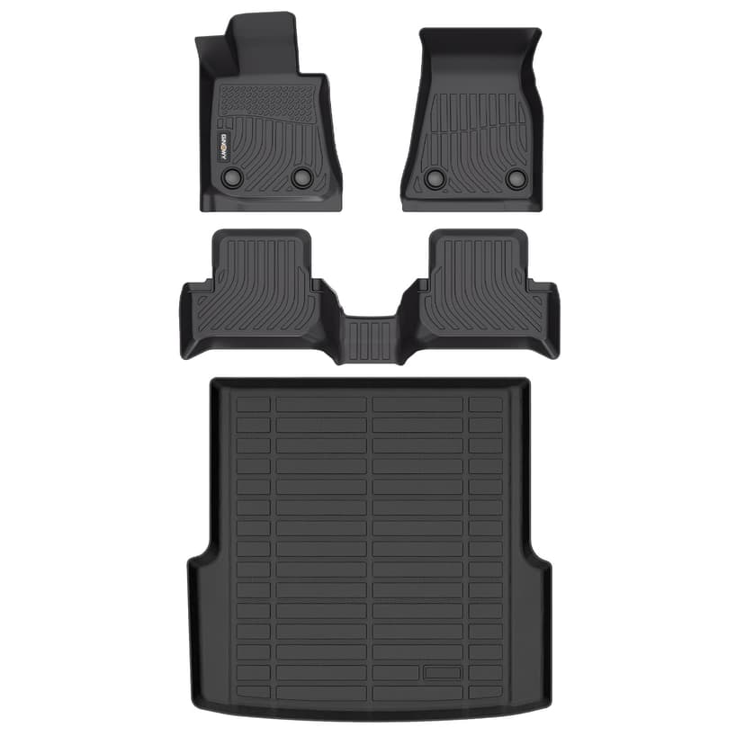 GINOWY-Floor Mats & Cargo Liner for BMW i4 2022-2026 (eDrive35 | eDrive40 | xDrive40 | M50), All Weather Car Floor Mats TPE Rubber Liners for BMW i4 Accessories Mat