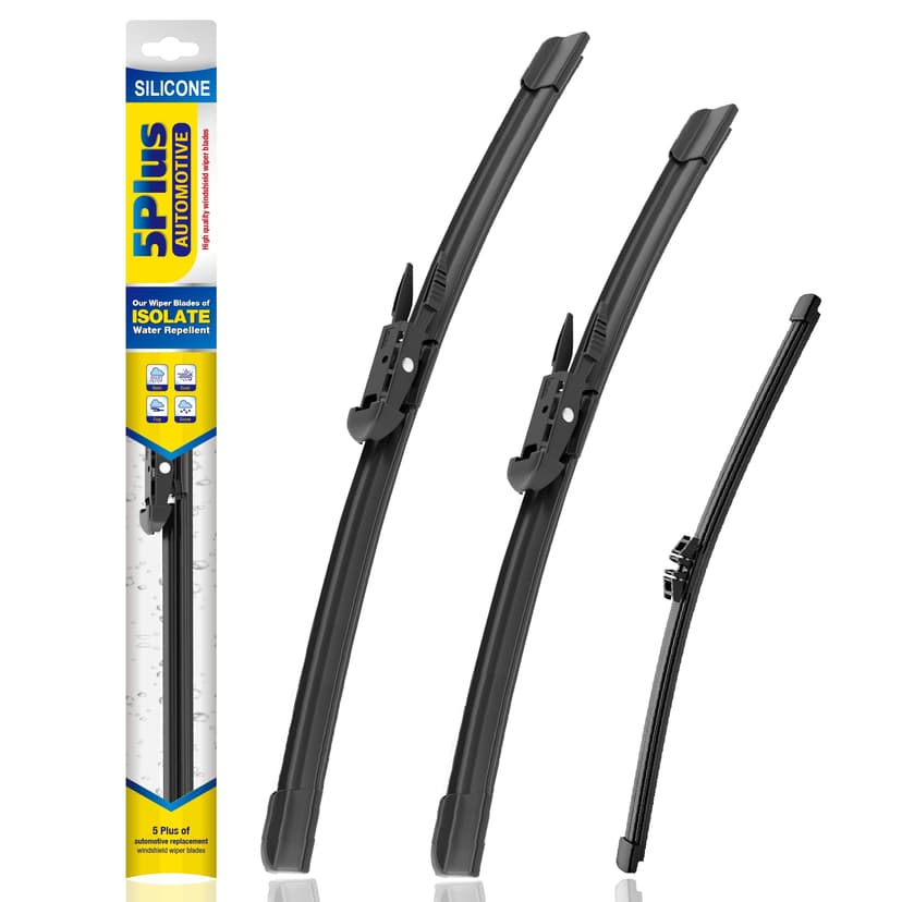 5 PLUS Silicone Windshield Wipers Fits Ford Escape 2020-2026 (3 PACK) | 24"+20"+11",Long-Lasting Silicone Wiper Blades,All-Weather Durability,Streak-Free Wiping,Clear Visibility in Harsh Weather