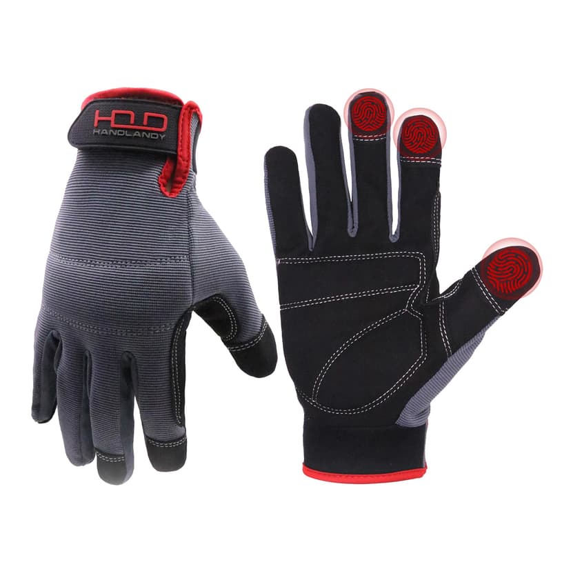 HANDLANDY Work Gloves for Men & Women, Utility Mechanic Working Gloves Touch Screen, Flexible Gardening Gloves for Yard