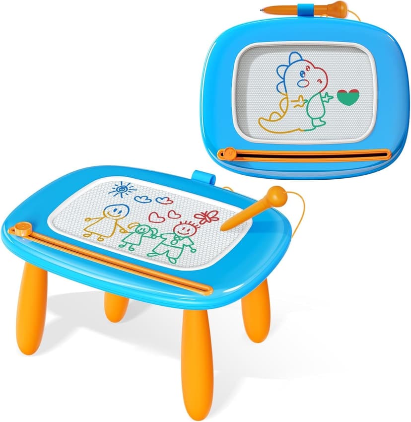Kikidex Magnetic Drawing Board, Toddler Girl Toys for 1-3 Year Old, Doodle Board Pad Learning and Educational Toys for 1 2 3 Year Old Kids Birthday Gift (Light Blue)