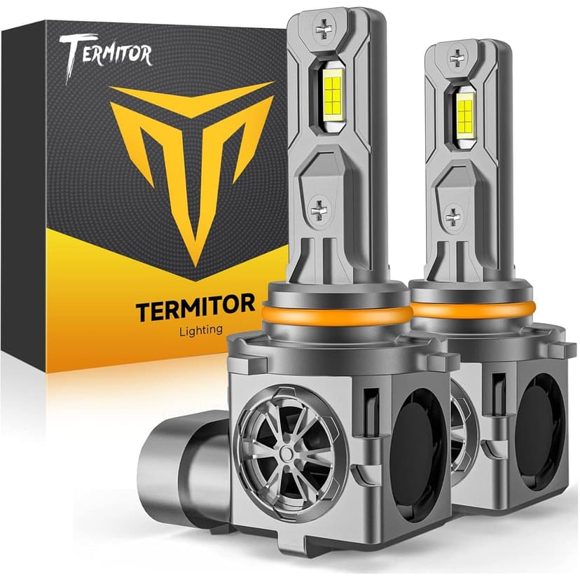 Termitor Latest 9005/HB3 Light Bulbs, 100000LM 15X Brightness Driving Light | 1:1 Halogen Size, 85,000Hrs Lifespan, 6500K White, Plug and Play Driving Light Bulbs, Canbus Ready, Pack of 2