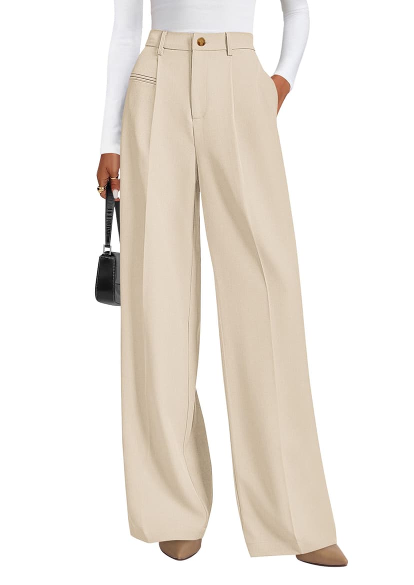 PRETTYGARDEN Womens Wide Leg Dress Pants 2026 Business Casual Flowy Work Palazzo Pants High Waisted Slacks Trousers