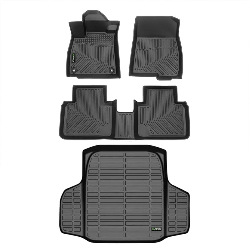 HAFIDI Floor Mats & Cargo Liner for 2018-2022 Honda Accord/Accord Hybrid | For Accord 10th, Custom Fit Full Set, All Weather Protection, Non-Slip, Automotive Floor Liners, Accessories, TPE, Black