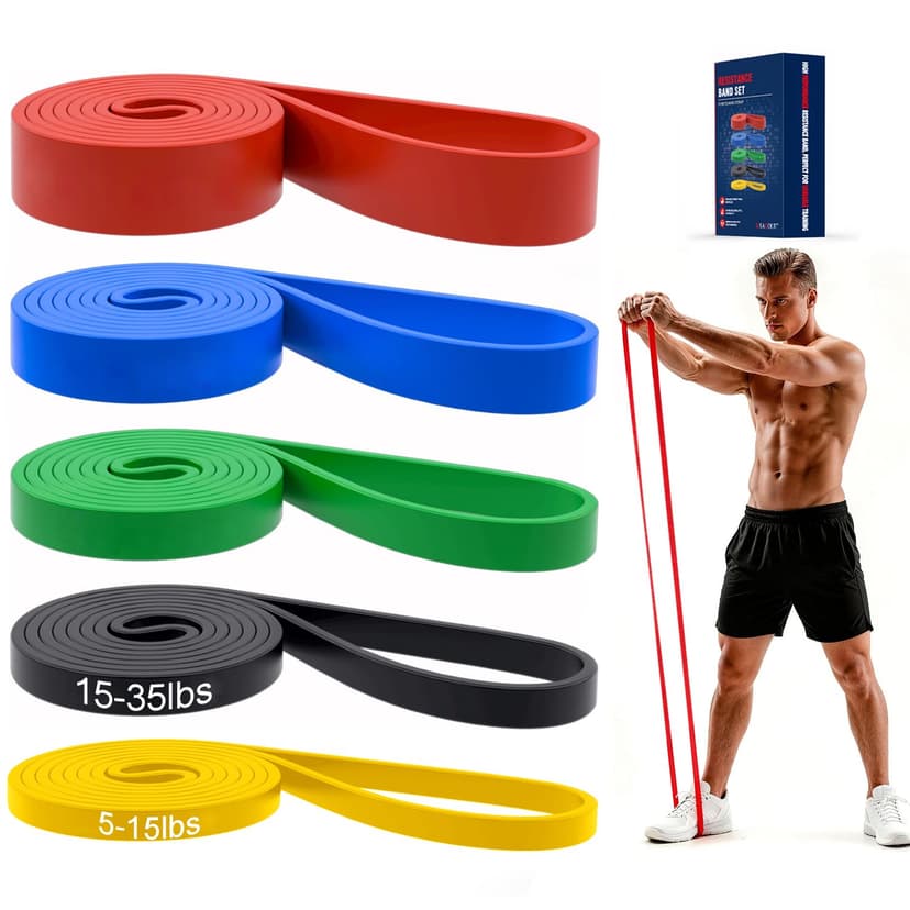 Pull Up Bands, Resistance Bands Set, Exercise Workout Bands for Men & Women, Ideal for Body Stretching, Physical Therapy and Muscle Training