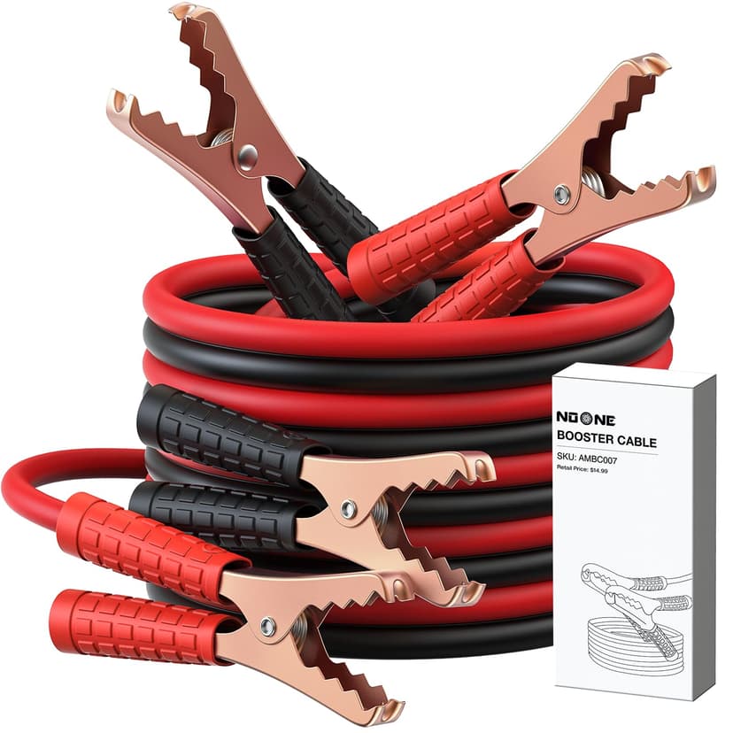NOONE Jumper Cables for Car Battery, Heavy Duty Automotive Booster Cables for Jump Starting Dead or Weak Batteries (10-Feet (10-Gauge)