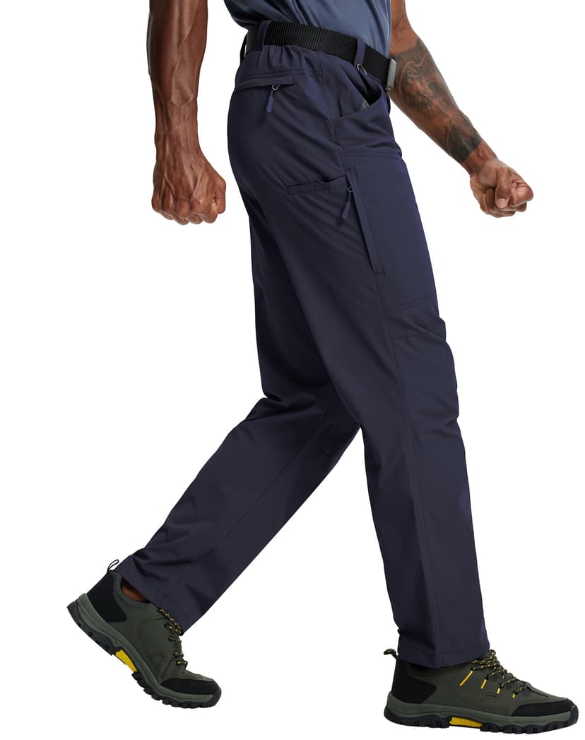 Mens Hiking Pants Lightweight Cargo Work Tactical Nylon Stretch Waterproof Quick Dry Fishing Travel Outdoor 6 Pockets