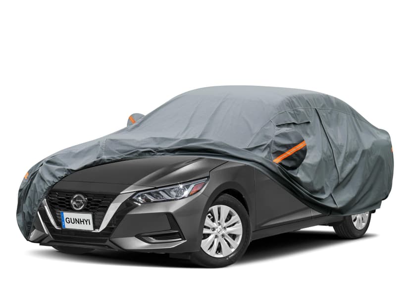 GUNHYI Premium Car Cover Custom Fit Nissan Sentra (2000-2026), 16 Layers Heavy Duty Car Cover Waterproof All Weather with Zipper Door for Sun Rain Snow Dust Uv Protection