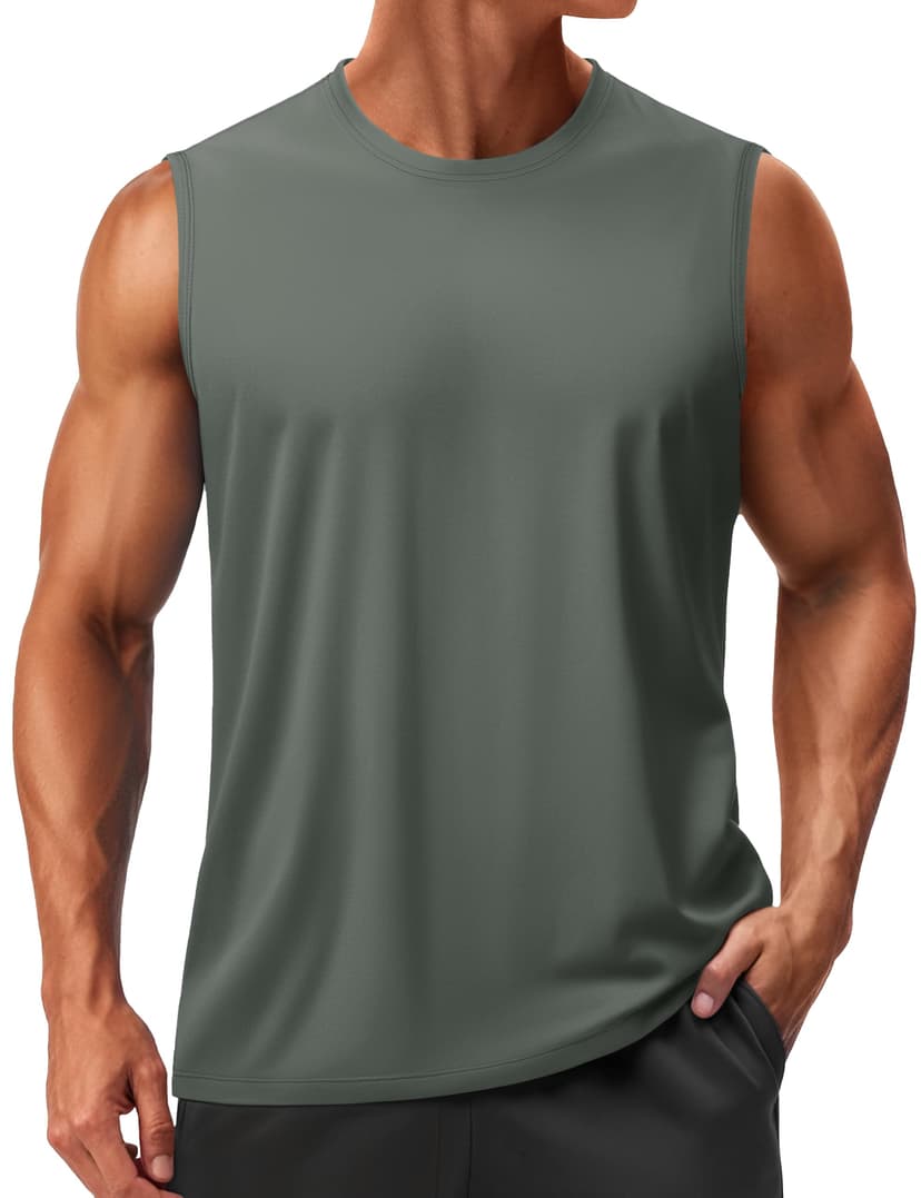 TACVASEN Men's Sleeveless Shirts Quick Dry Tank Tops for Men Sun Protection UPF 50+ Athletic Gym Workout Muscle Shirts