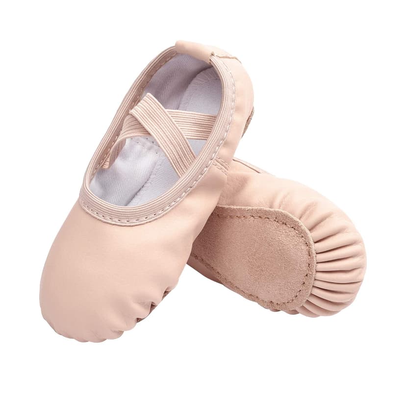 Stelle Ballet Shoes for Girls Boys Close-Fit PU Professional Dance Slippers | Breathable PU upper, Elastic strap, Soft flexible suede sole, No-Tie design, Fits toddlers to big kids, Dance practice, Yo