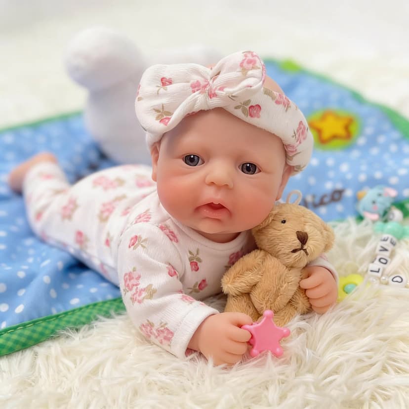 Mire & Mire Reborn Baby Dolls 7 Inch Girl Mini Silicone Baby Realistic Baby Dolls Silicone Full Body