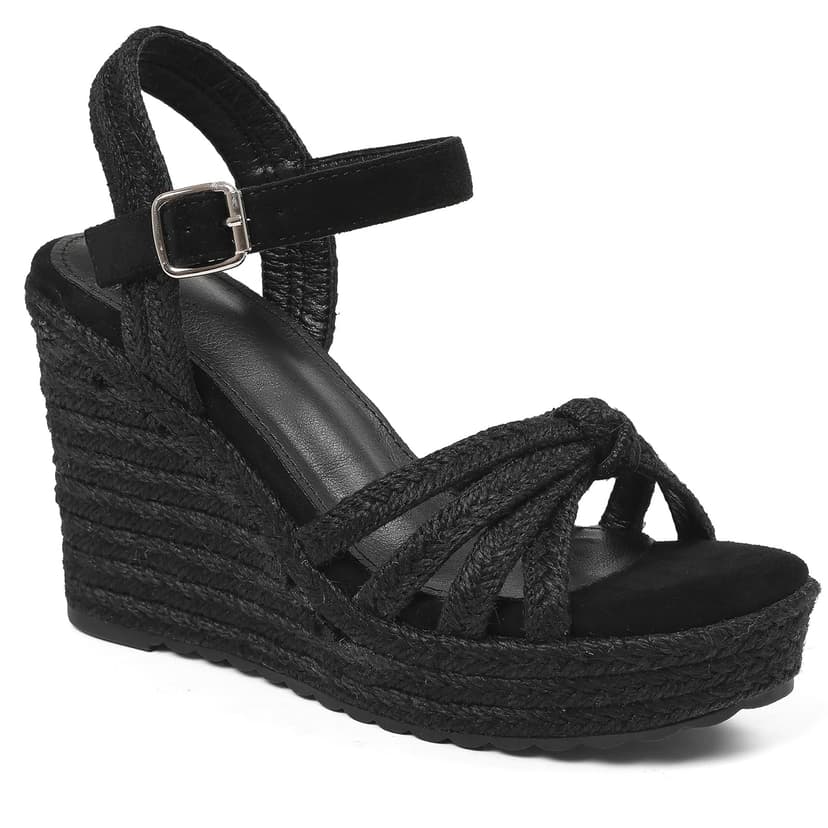 mikarka Sandals for Women 2026: Comfortable Wedge Platform Sandals Women - Braided Espadrilles for Women Ankle Strap Open Toe Wedges Heels Beach Sandals Summer Shoes