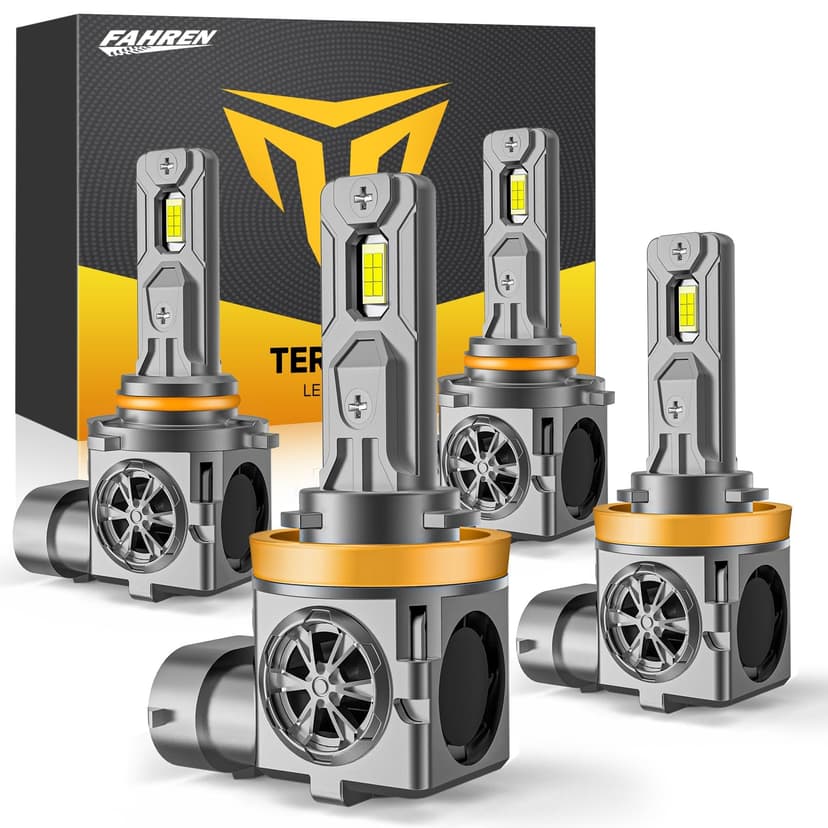 Termitor H11/H9 9005/HB3 LED Bulbs Combo, 140,000LM Ultra-Bright High/Low Beam, True 1:1 Size, 3 Mins Easy Plug and Play, 85,000Hrs Lifespan, Compatible with H11 9005 Special Light Bulbs, Pack of 4