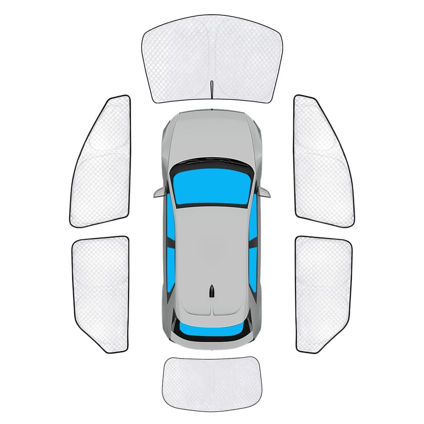 KMF 6pcs Thicken Sun Shades for Hyundai Ioniq 5 Accessories 2022-2025 2026, Custom Fit Full Car Window Covers Sunshade for Windshield Side Rear, Sun UV Block and Blackout Privacy for Camping Outdoor