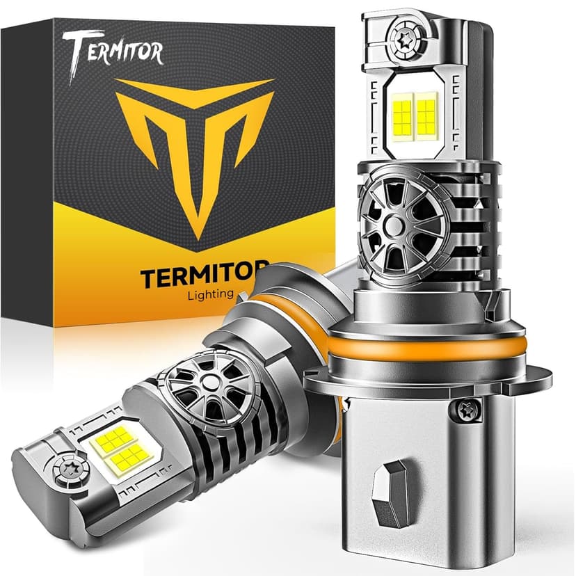 Termitor Latest 9007 LED Bulb Hi/Low Light, HB5 Halogen for Off-road, 90,000 Lumens, 6500K Daylight White, No Adapter Required, 3-Min Easy Install, 75,000hrs+ Lifespan, IP68, 1:1 size, Pack of 2