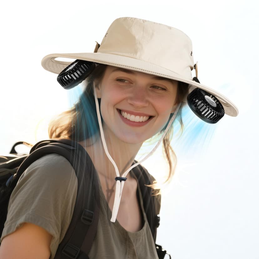 AMACOOL Bucket Hat Fan, Gifts for Him Father Dad Husband, Fishing Essentials for Women Men Camping Hiking Beach Gardening