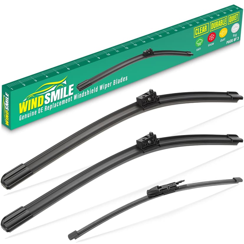 24" 19" 12" Windshield Wiper Blades Replacement for Mercedes Benz GLA250 GLA45 AMG 2016 2017 2018 2019 2020 GLA 250 45 AMG Premium All Weather Front Rear Wipers Set - OEM Quality (Pack of 3)
