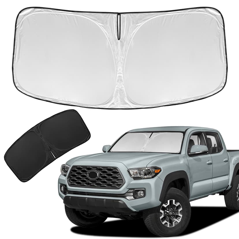 for Toyota Tacoma 2016-2023 2024 2025 2026 Sun Shade Sunshade Windshield Cover - 4 Layers Front Window Shade Custom Fit Tacoma 2Dr 4Dr Pickup Sun Visor 240T Shade Blocks UV Rays Car Accessories