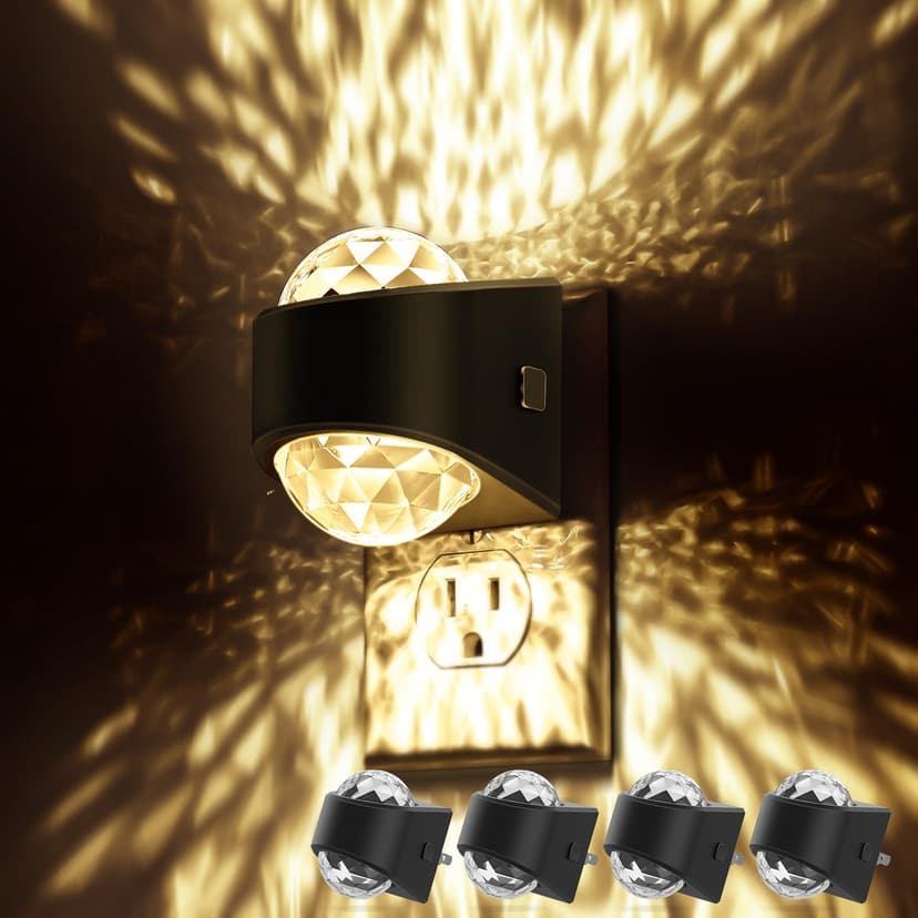 Briignite Night Light, Night Lights Plug into Wall, LED Projector Night Light, Soft White for Bedroom, Dimmable Brightness Dusk to Dawn Nightlight for Kids, Nursery, Bathroom, Home Decor, Gaming Room