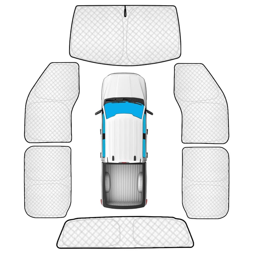 KMF 6pcs Thicken Full Window Sun Shades for Ford F-150 4Door 2021-2025 Accessories,F150 Sunshade Privacy Car Window Covers for Windshield Side Rear, UV Block and Blackout for Camping Outdoor