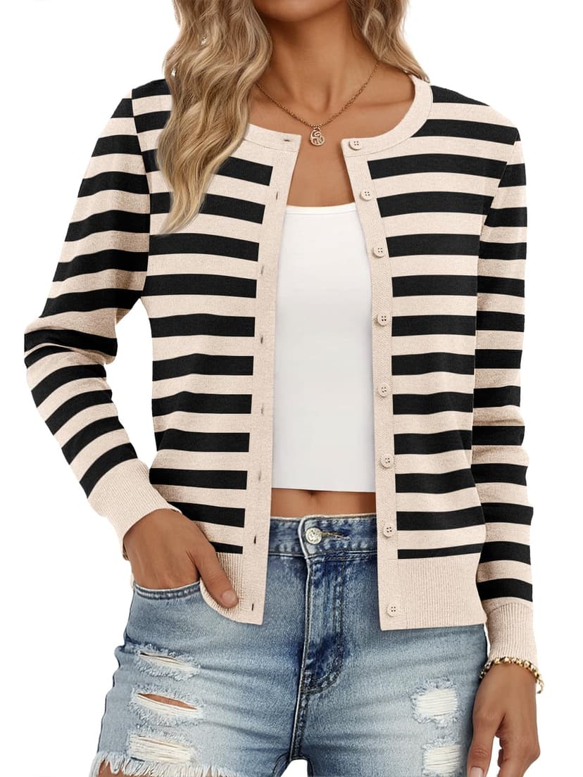 Trendy Queen Women's Lightweight Knit Cardigan | Cute Soft Button-Down Sweater, Versatile Layering Top for Spring, Fall, Winter & Office