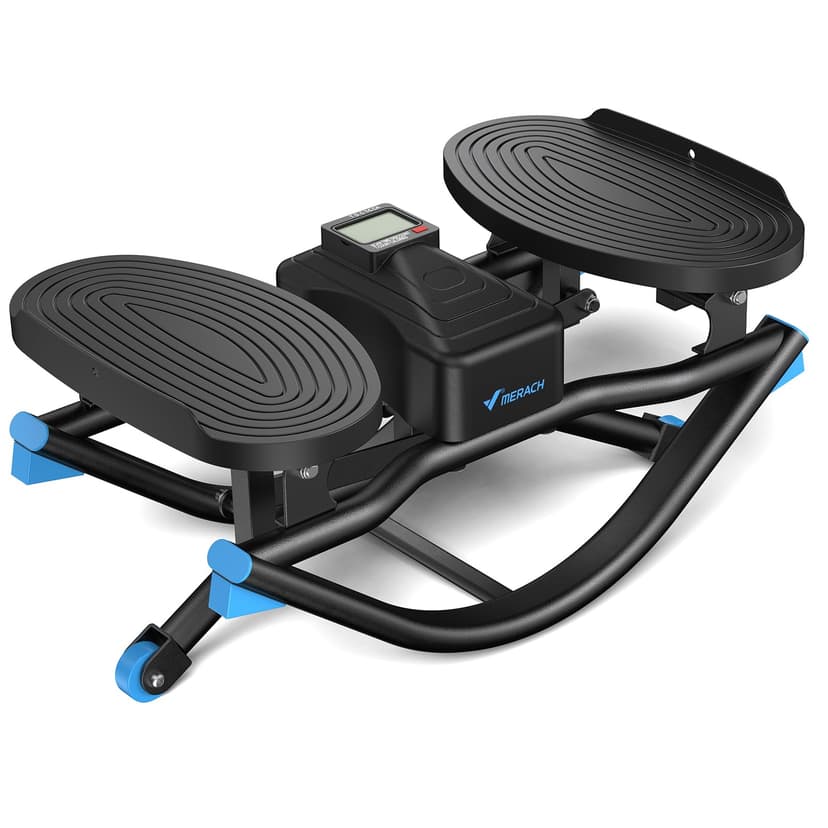 Merach Rocking Steppers for Exercise at Home, 3D Motion Stair Stepper | Balance Board with Resistance Bands for Full Body Workout& Low-Impact Cardio, 330 LBS Loading Capacity Exercise Equipment