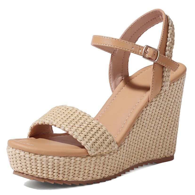 mikarka Women's Espadrille Wedge Sandals: Ankle Strap Platform Open Toe Wedges - Stylish High Heel Dressy Summer Wedges for Women, Inspired by Espadrilles