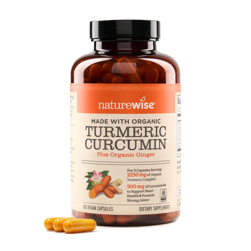 NatureWise Turmeric Curcumin 2250mg Supplement with BioPerine, 180 Capsules | Black Pepper Extract for Advanced Absorption - Standardized 95% Curcuma Longa - Joint & Immune Support - 60-Day Supply