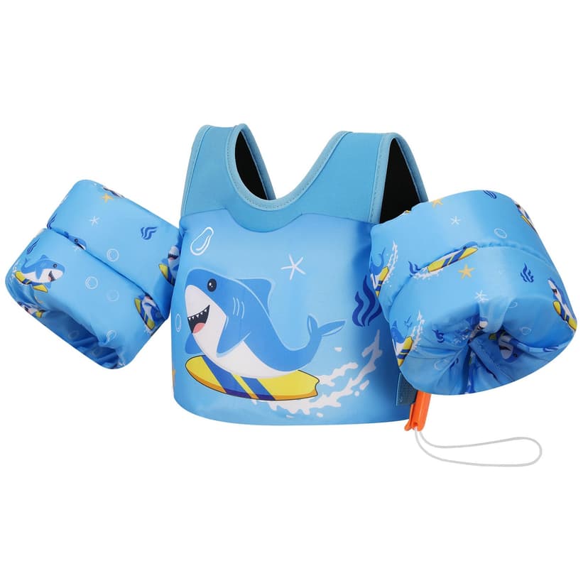 MoKo Toddler Swim Vest for Kids 13-30/20-50/22-66lbs, Swim Arm Floaties Cartoon Swimming Water Wings Pool Float Vests Sleeves Shoulder Straps Arm Band for Children Learn to Swim