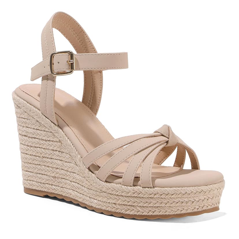 mikarka Sandals for Women 2026: Comfortable Wedge Platform Sandals Women - Braided Espadrilles for Women Ankle Strap Open Toe Wedges Heels Beach Sandals Summer Shoes