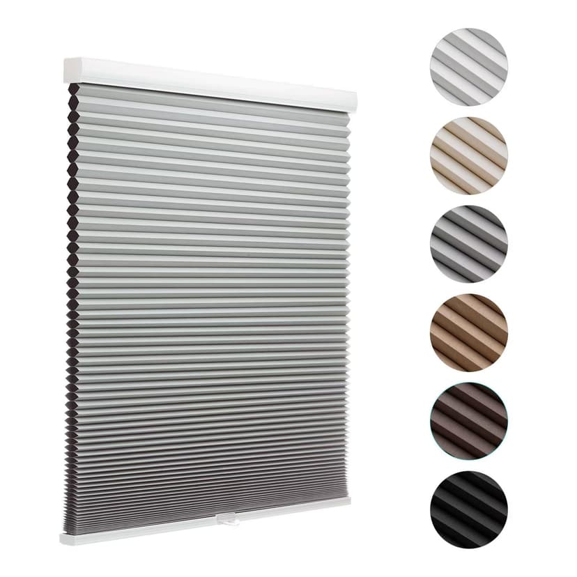 MYshade Cordless Blackout Cellular Shades for Windows, Honeycomb Window Shades with Thermal Insulation, Child & Pet Safe Room Darkening Shade, Easy Install, 40" W x 64" H, Grey