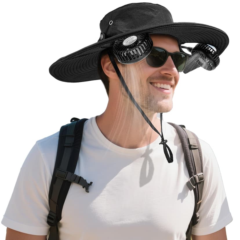 AMACOOL Bucket Hat Fan, Gifts for Him Father Dad Husband, Fishing Essentials for Women Men Camping Hiking Beach Gardening