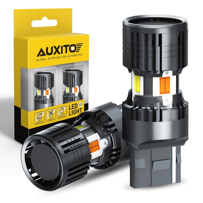 AUXITO CANBUS 7443 7444NA Switchback LED Bulbs with Built-in Resistor Anti Hyper Flash 7443A 7444NAK T20 Dual Color Amber Turn Signal Lights and White DRL/Parking Lights, Pack of 2
