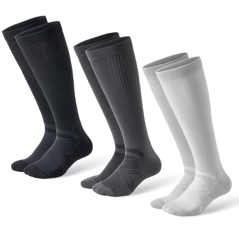 musesox Compression Socks for Women and Men,Knee High 15-20mmHg Graduated Support(3 Pairs) Best for Nurses,Pregnant,Travel