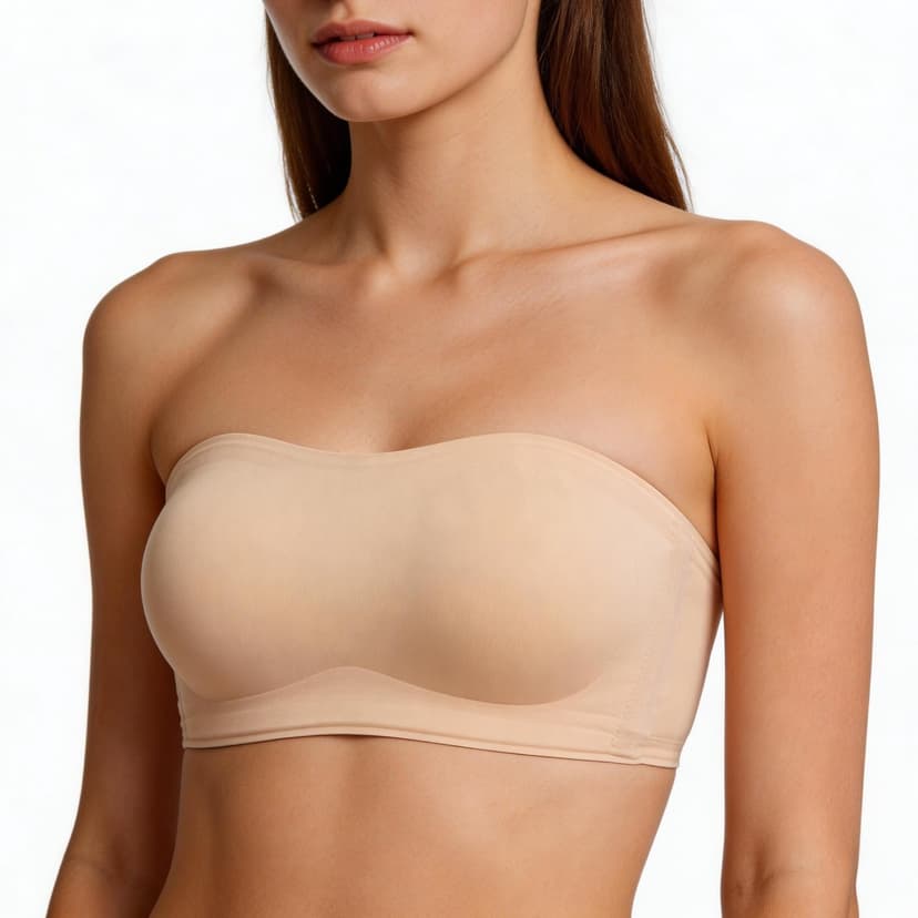 Cbthet Strapless Bras for Women Wirefree Non-Slip Bandeau Bra, Seamless Padded Tube Top Invisible Bralette with Secure