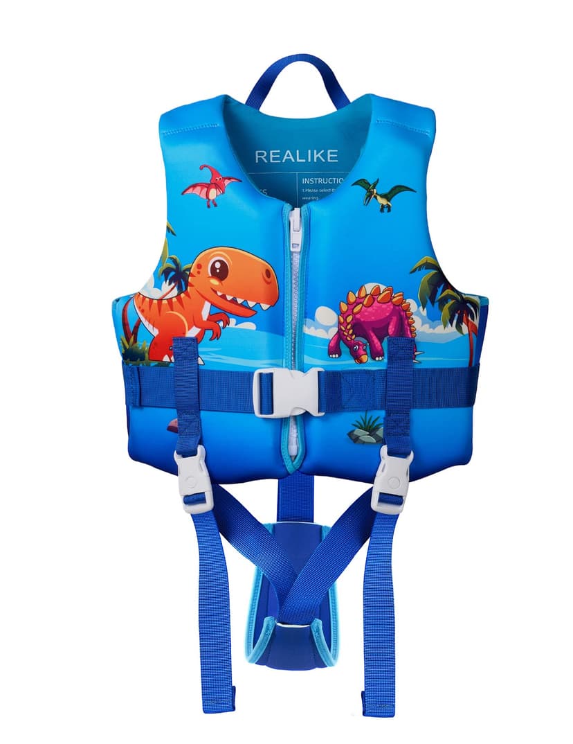 REALIKE Kids Swim Vest for Toddler Adjustable Safety Strap Swimming Aids for Toddlers Children Float Swimsuit, Suitable for Age 2-10 Years/22-88lbs