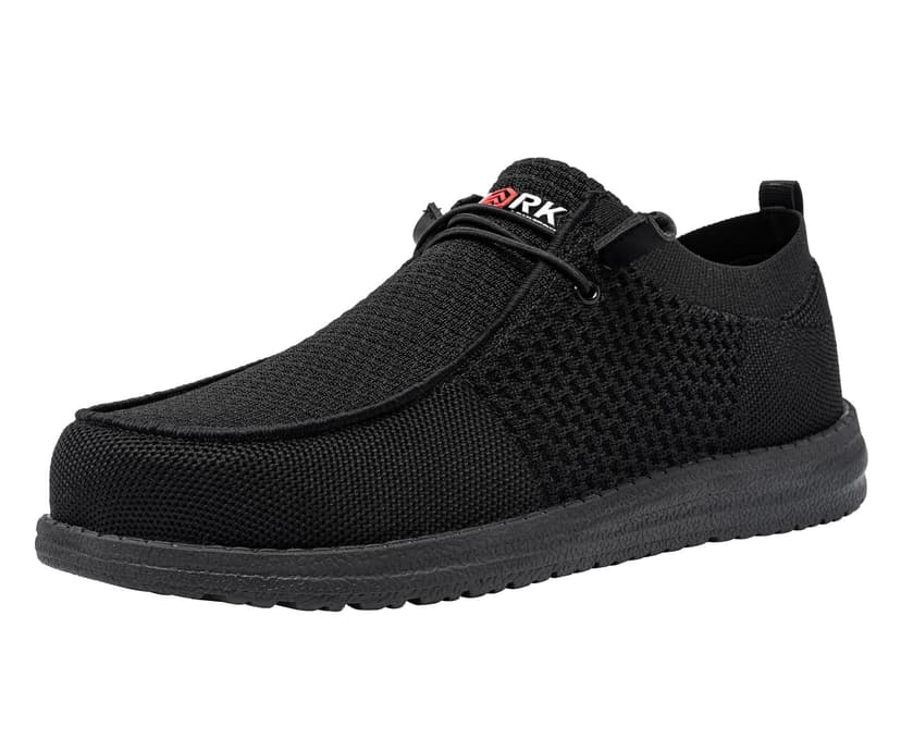 LARNMERN Slip On Steel Toe Shoes Men Lightweight Comfortable Lounging Walking Sneakers Steel Toe Loafers