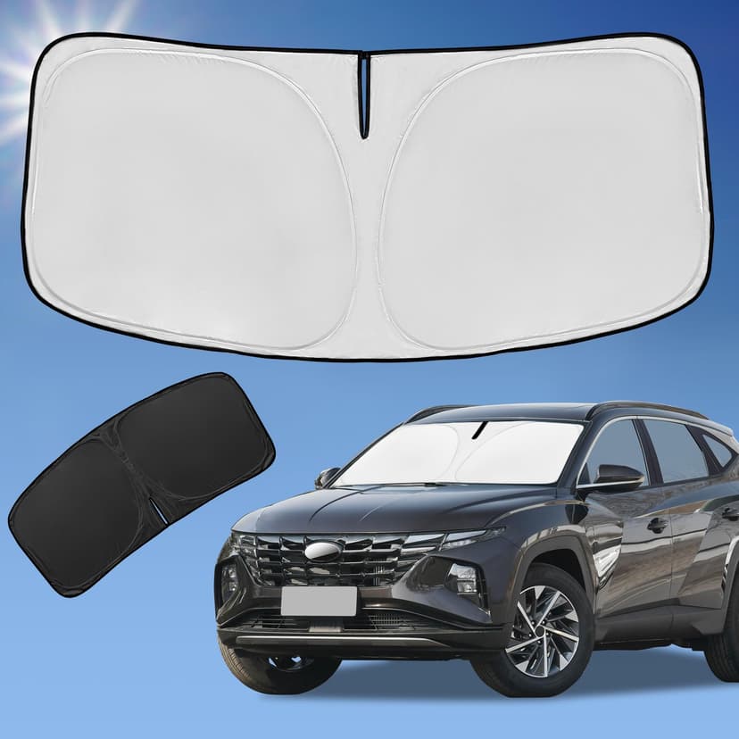 for Hyundai Tucson 2022-2024 2025 2026 Sun Shade Windshield Cover | 4-Layer Sunshade Custom Fit Tucson 240T Foldable Front Window Shade Sun Visor Blocks UV Rays Car Accessories