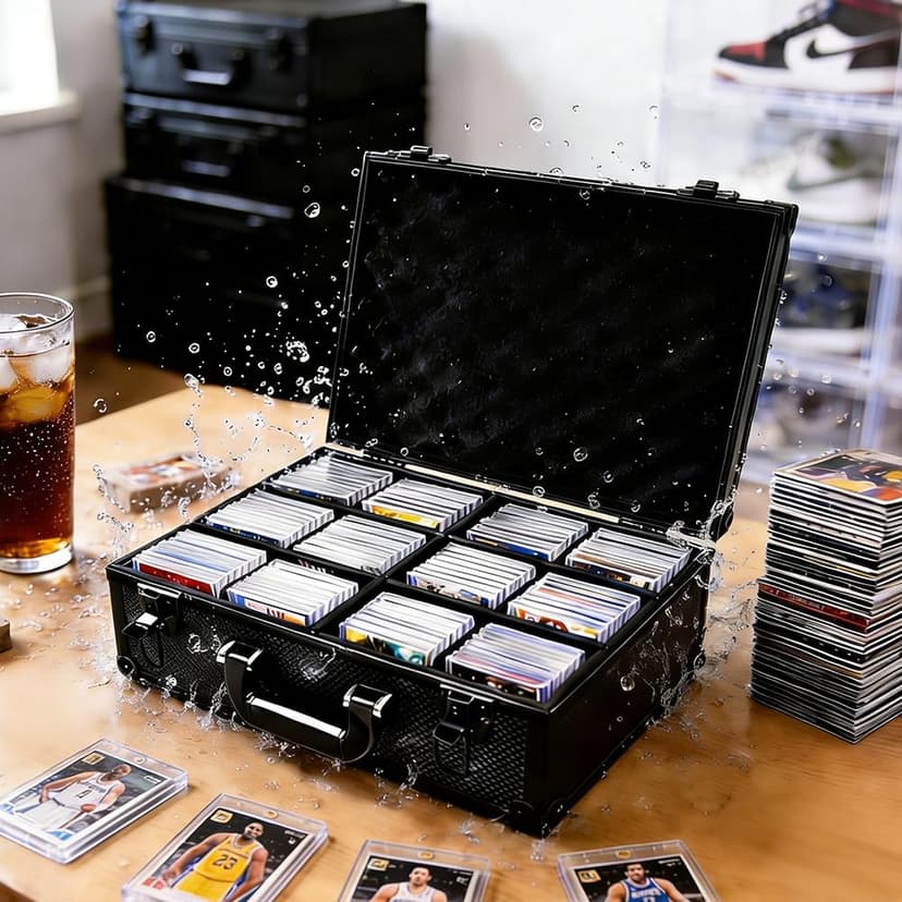 TAOPOWER Sports Card Storage Box: 3500 Card Capacity Aluminum Trading Card Storage Case for Large Card Collections Home Study Collectors - Guard Your Collection's Value & Pride of Curation