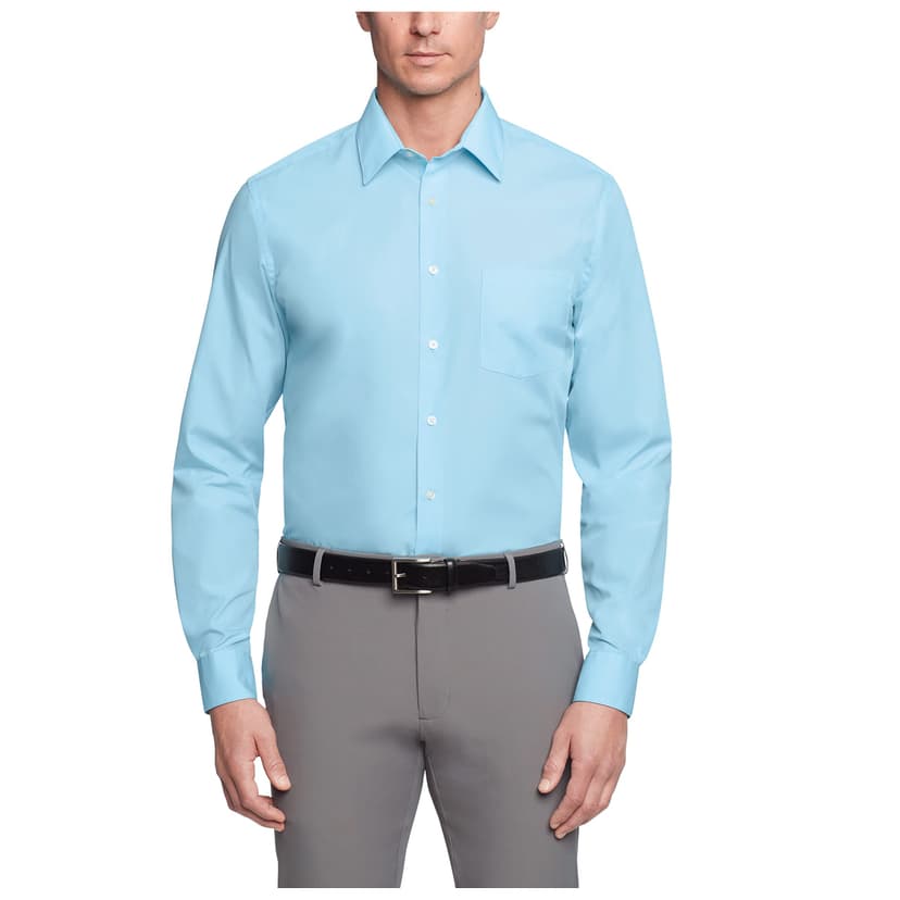 Van Heusen Mens Dress Shirt Regular Fit Poplin Solid