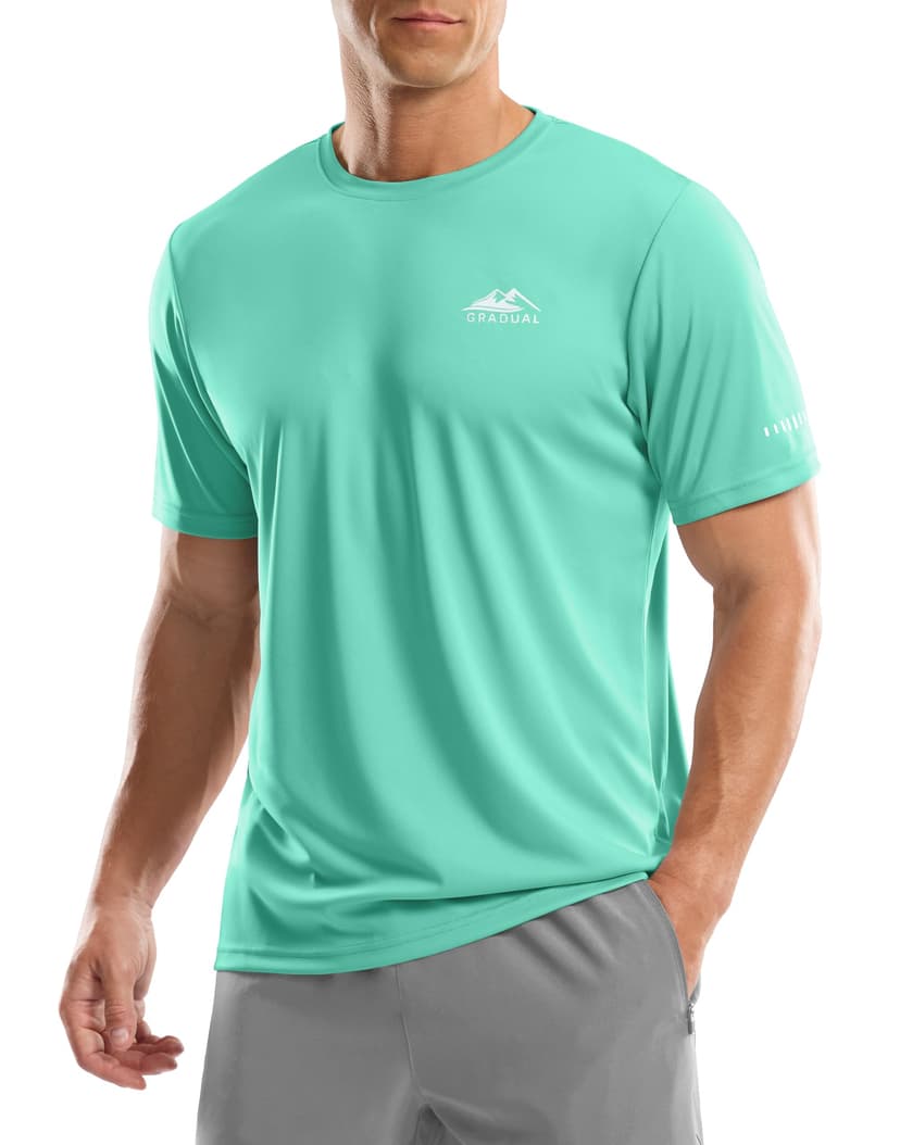 Men's UPF 50+ Sun Protection Dry Fit Workout T-Shirts Rash Guard Swim Shirts Moisture Wicking Tee for Athletic, Beach, Hiking