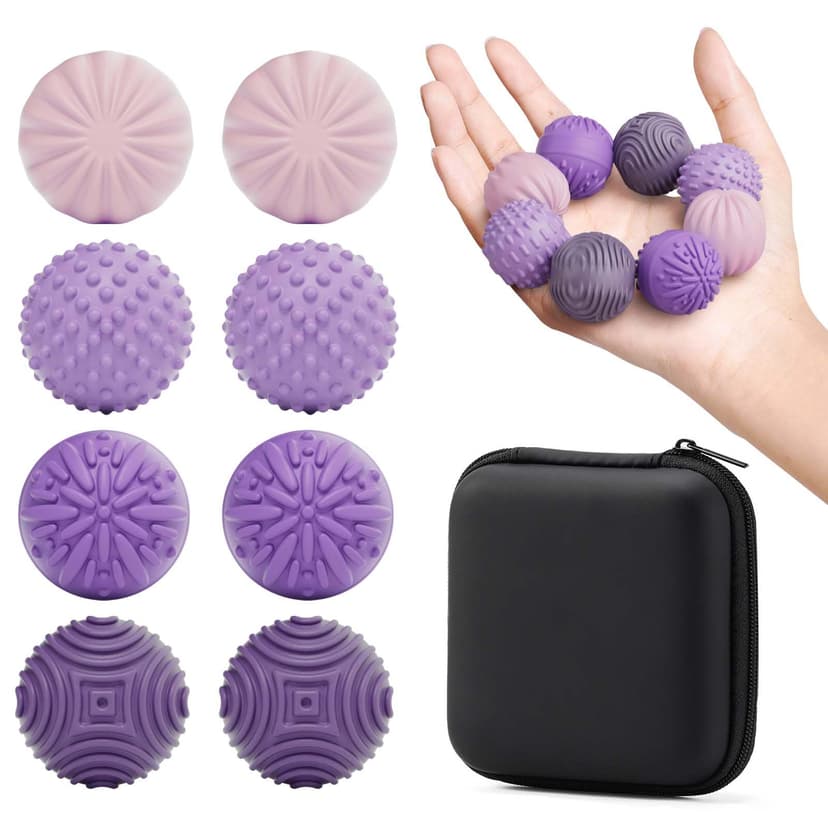 luckdoor Silicone Magnetic Balls Fidget Toys for Adults & Teens,8PCS Stress Relief Sensory Toys for Autism ADHD Anxiety,Fun Textures Gadgets,Office Desk Toy,Stocking Stuffers for Men Women Teen Gifts